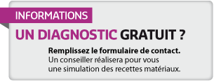 Remplissez le formulaire de contact. Un conseiller réalisera pour vous une simulation des recettes matériaux